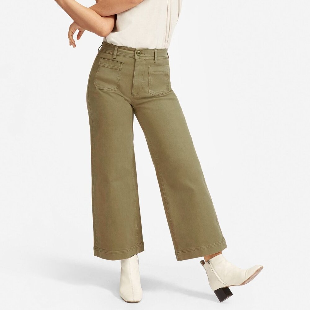 [Everlane] The Wide-Leg Crop Patch Pocket Pant in Tan 10